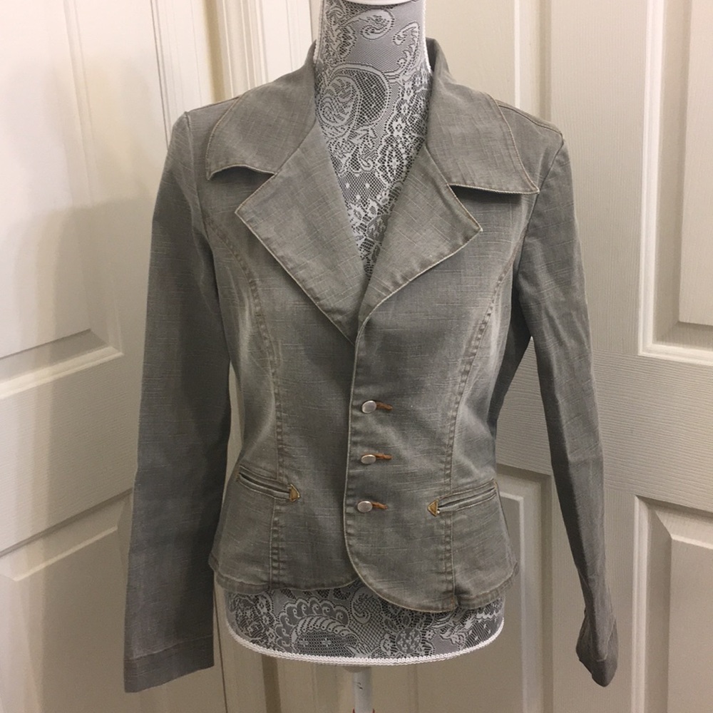 Green/Grey color jeans jacket